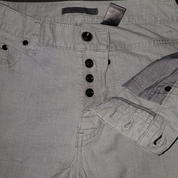 John Varvatos Gray Straight Slim Leg Contrast Stitch Trouser Pants 30 R - Picture 7 of 11